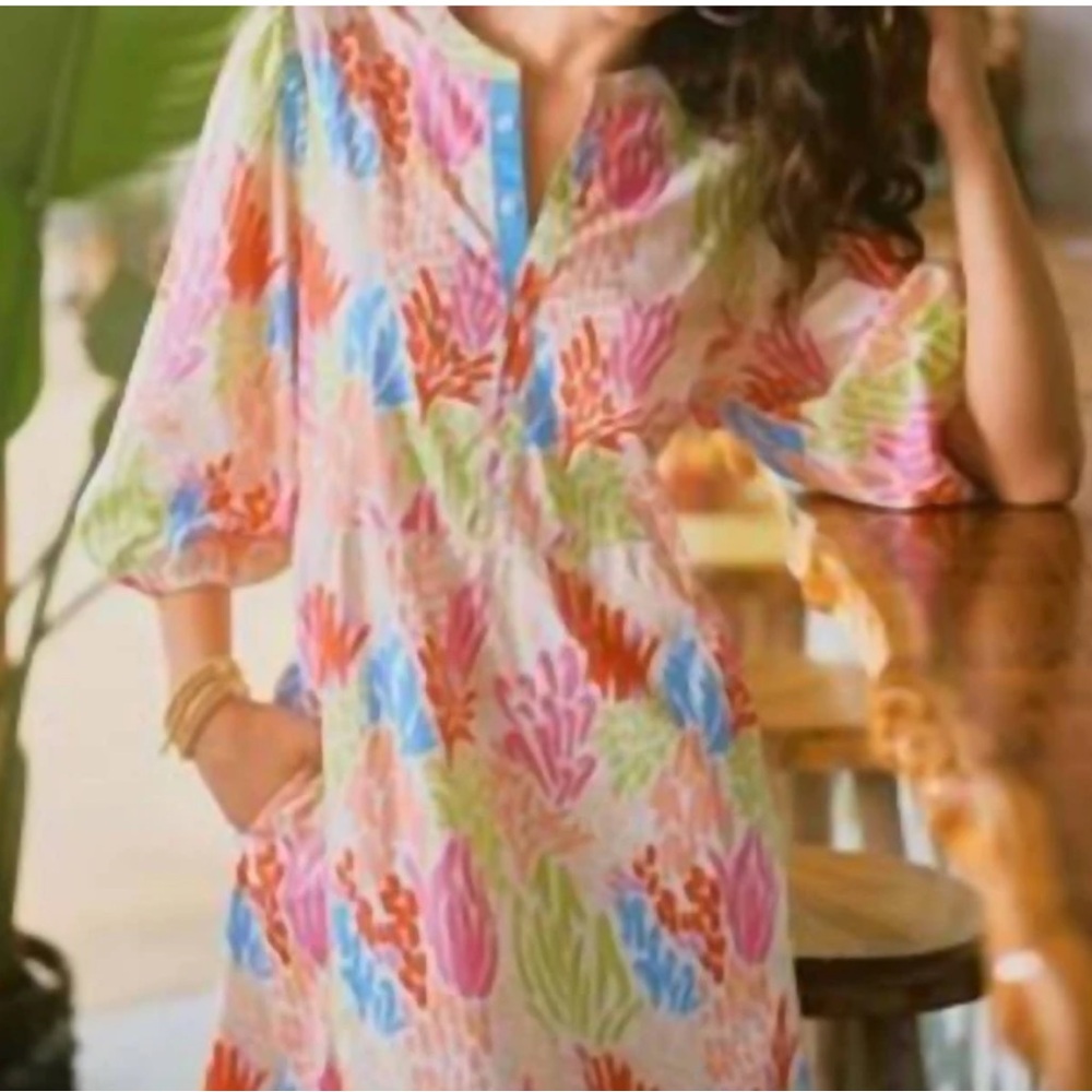 Mary Square Riley Dress Coral Cove White size XL